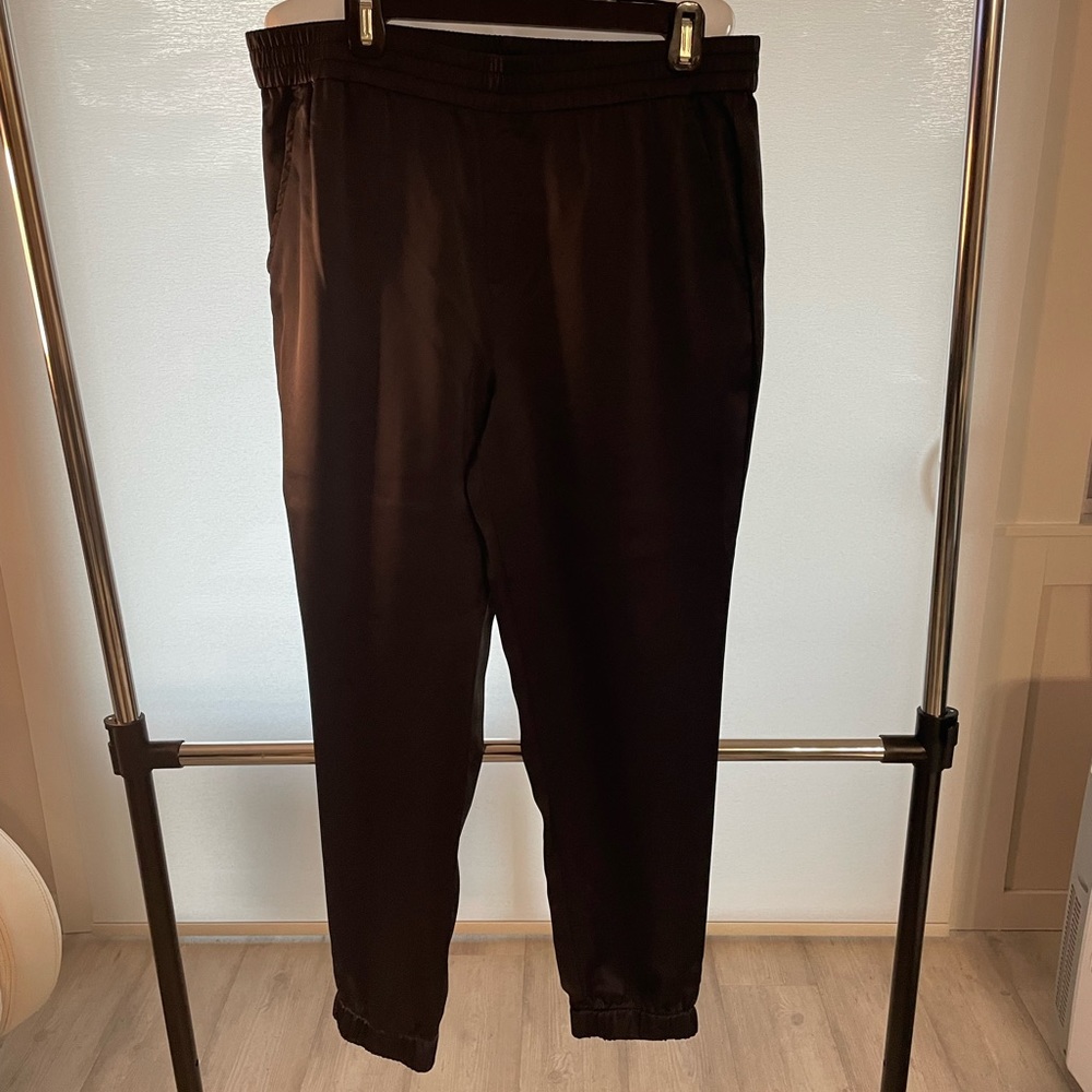 Satin Banana Republic pants, worn one time then dry cleaned. Black, size 14